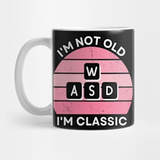 I'm not old, I'm Classic | WASD | Retro Hardware | Vintage Sunset | Gamer girl | '80s '90s Video Gaming Mug